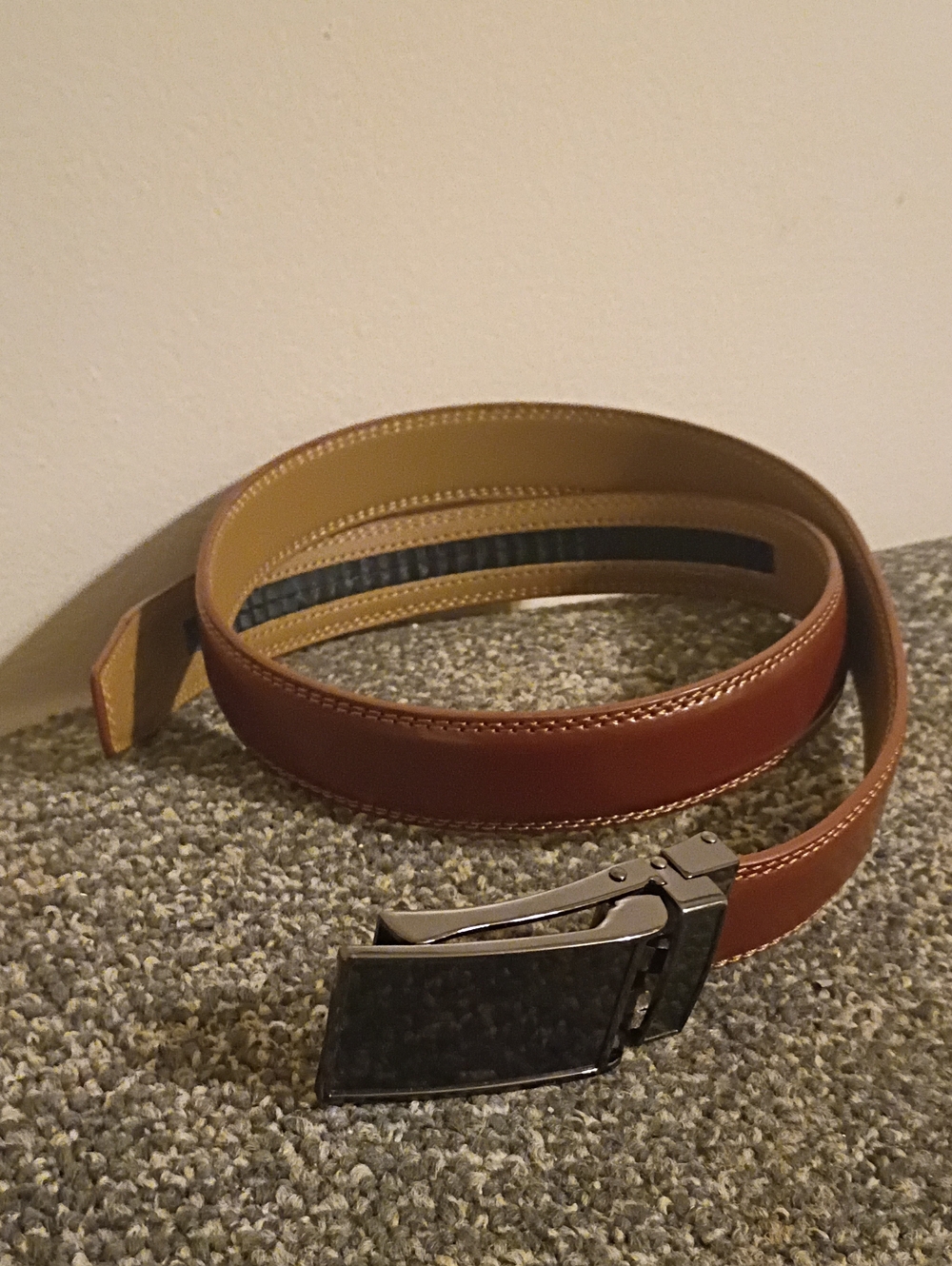 Men's Mio Marino Brown Leather Dress Belt - Classic Casual